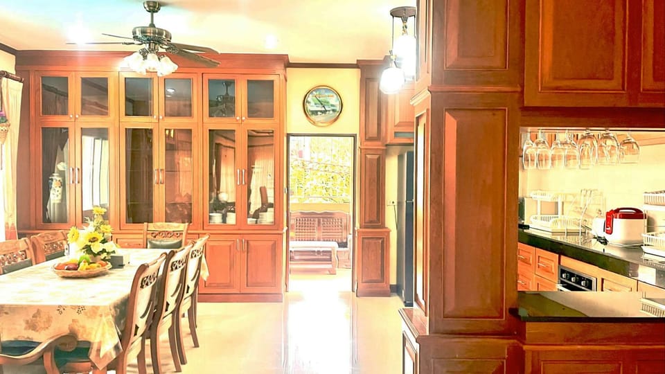 open kitchen and dining area