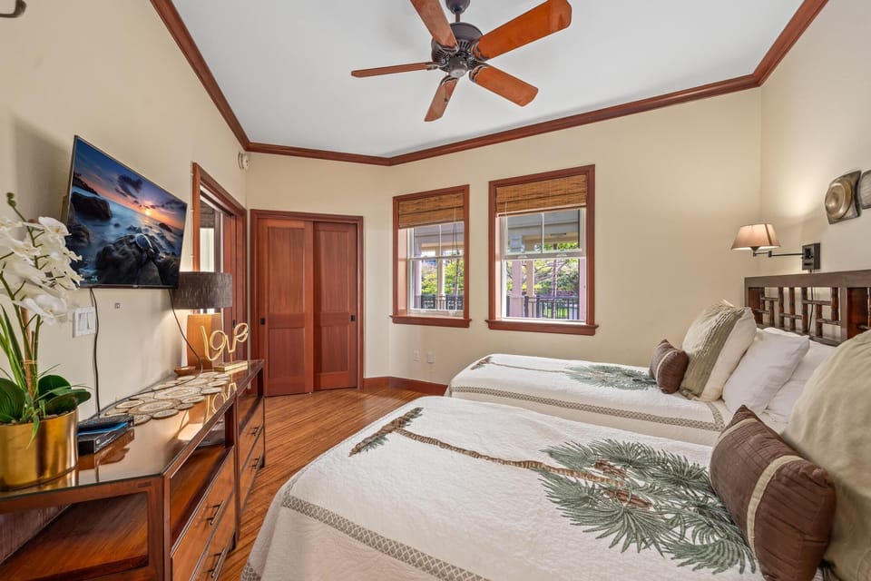 Twins beds can be converted to a King size bed