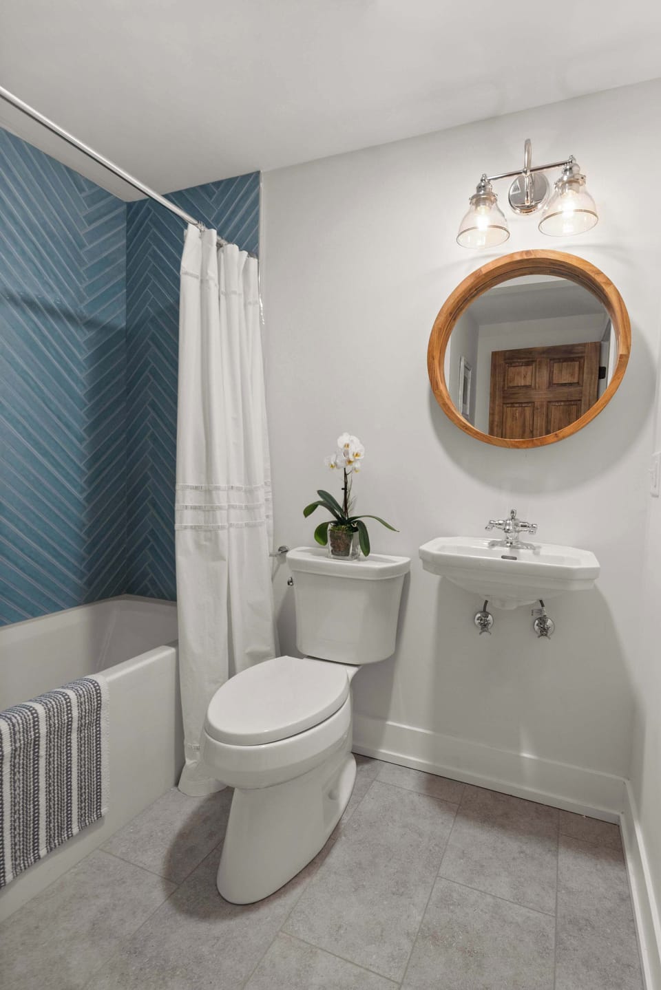 Bathroom 1 | Full Bathroom | Walk-In Shower + Bathtub | Serves Bedrooms 1 & 2 | Third Floor