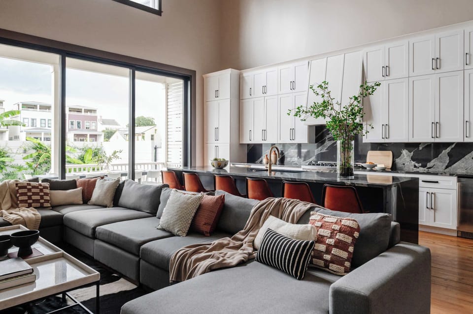 First floor open concept kitchen Living area