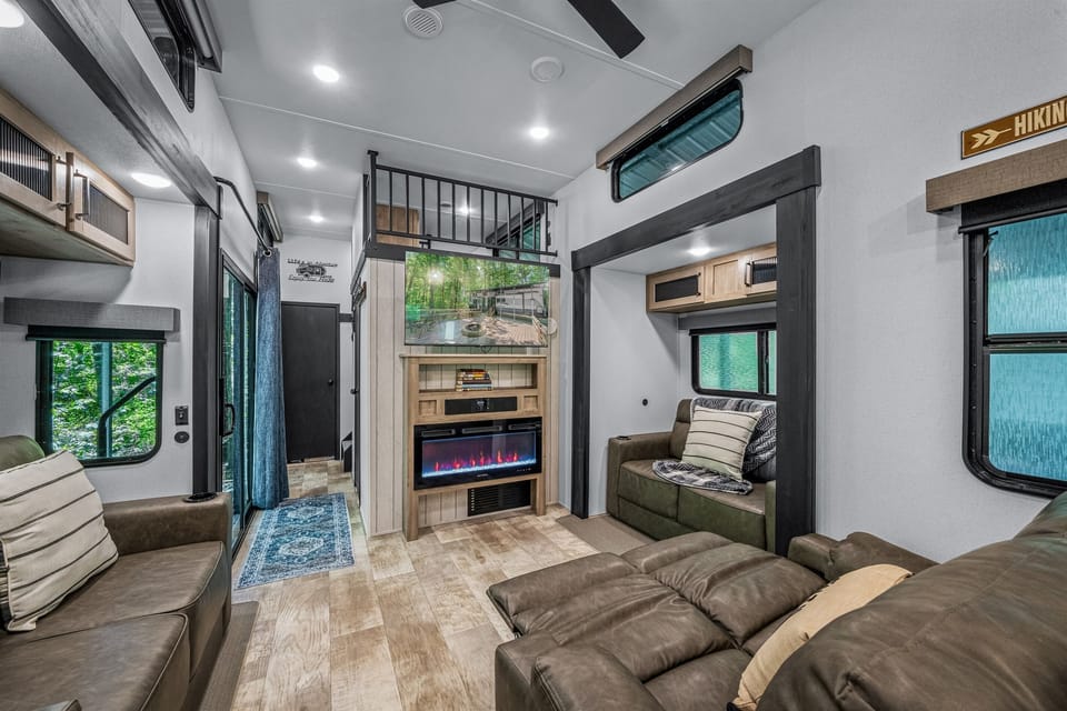 Spacious living room with double recliner