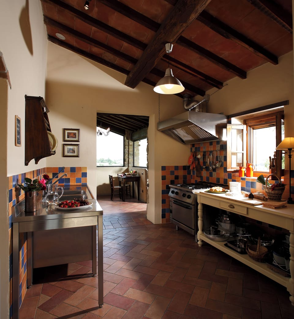 Villa | Private kitchen | Fridge, microwave, oven, stovetop