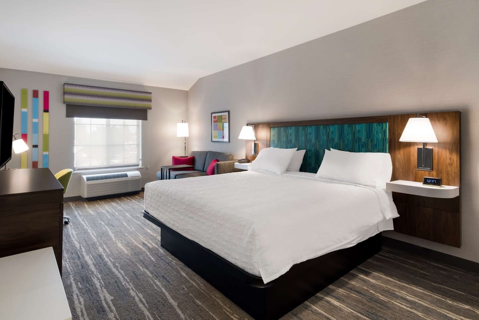 Room, 1 King Bed with Sofa bed, Refrigerator & Microwave