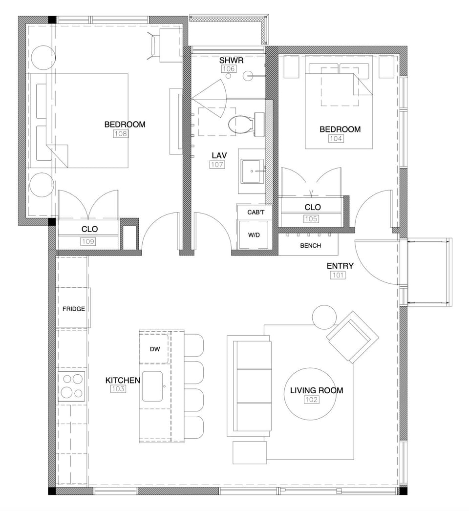 2 bedroom floor plan