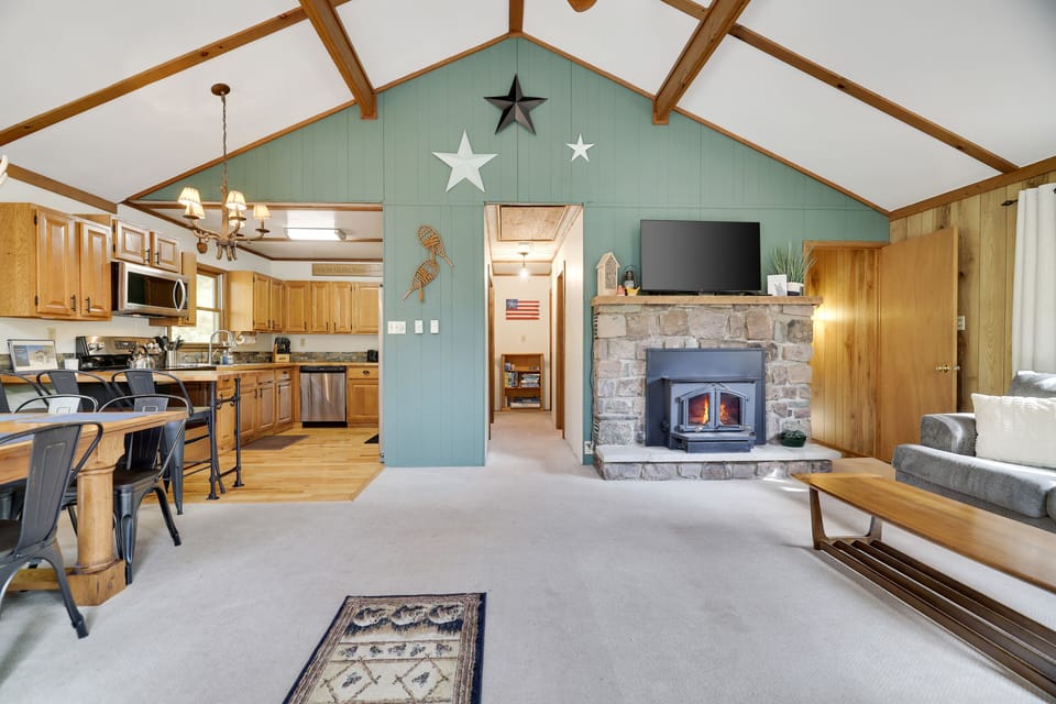 Great Room open floor plan keeps the conversations flowing 