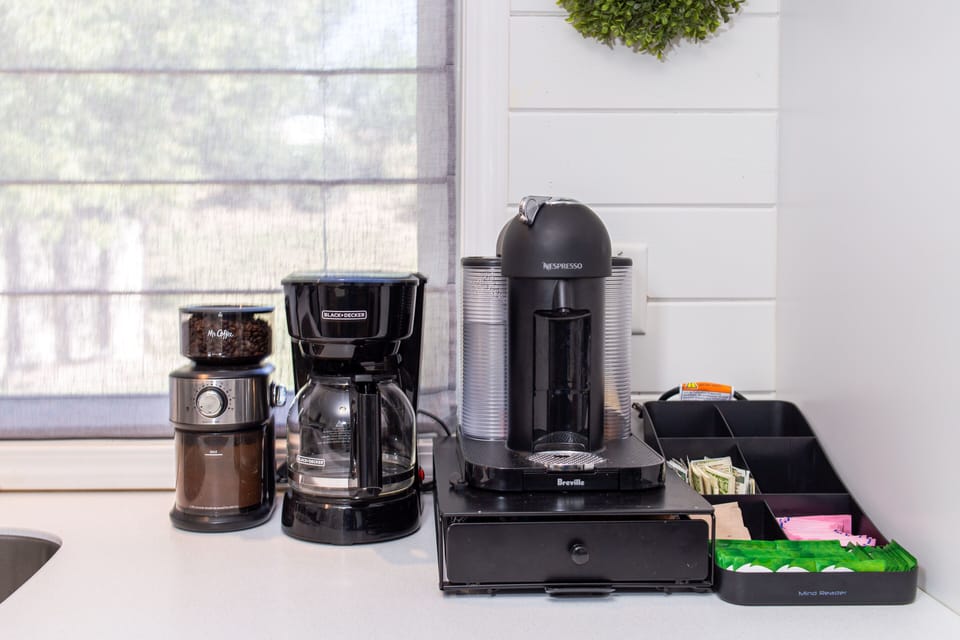 Fresh, whole coffee beans to use in drip coffee maker. Nespresso coffee machine