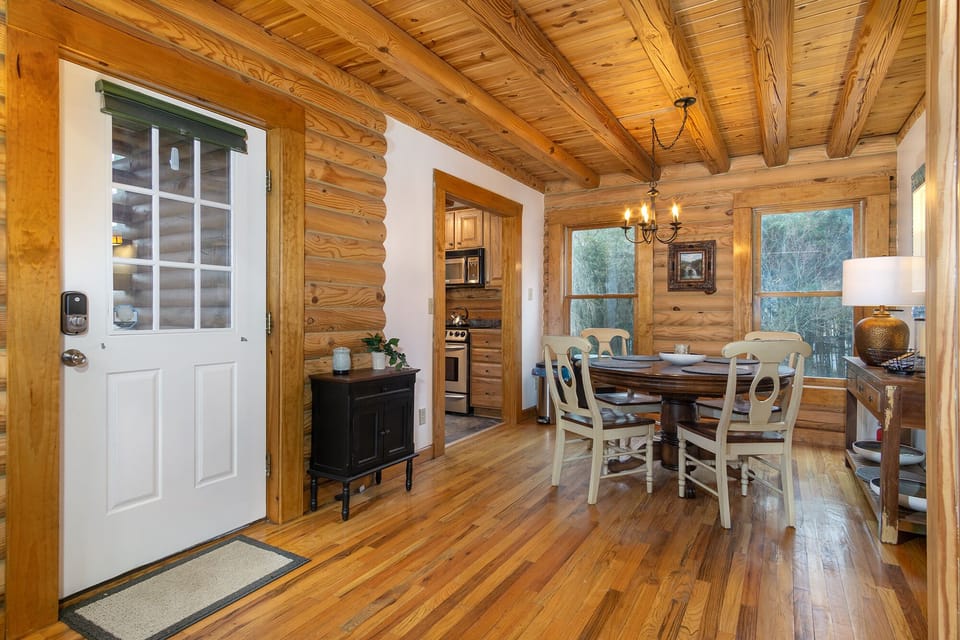 The main entrance leads to the dining area.