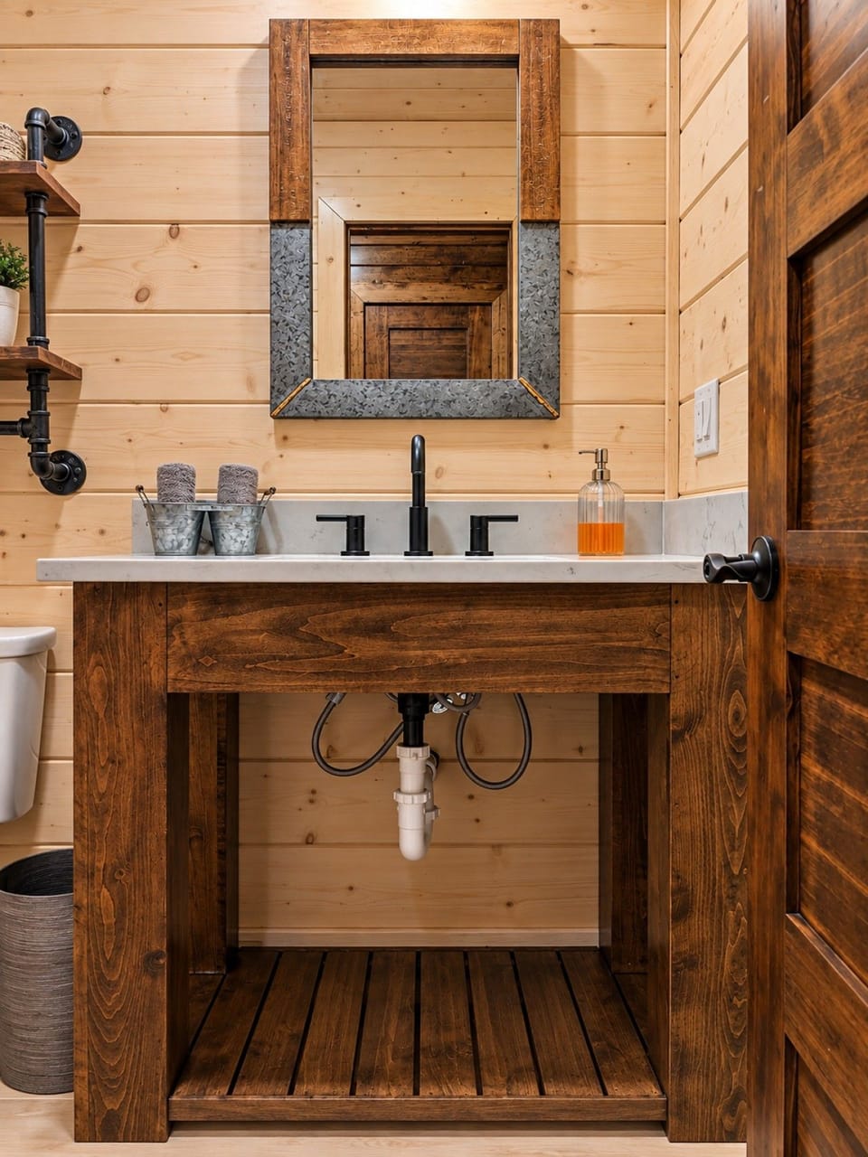 Rustic Modern Half Bathroom