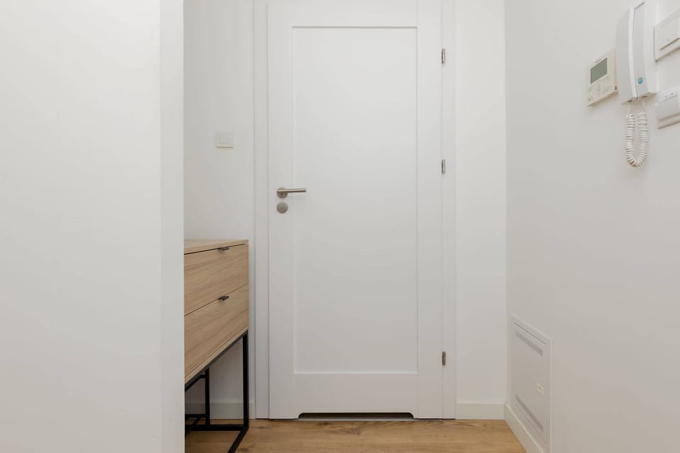 Hallway and studio entrance door.