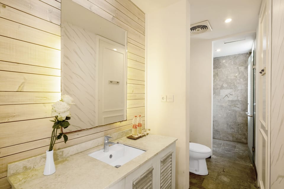 Deluxe Double Room | Bathroom | Shower, rainfall showerhead, hair dryer, slippers