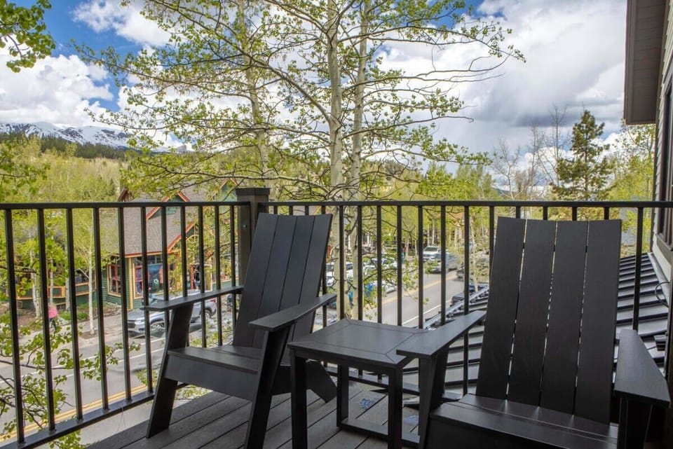 Balcony: Adirondack chairs and views of Gold Hill and Peaks 4 & 5 
