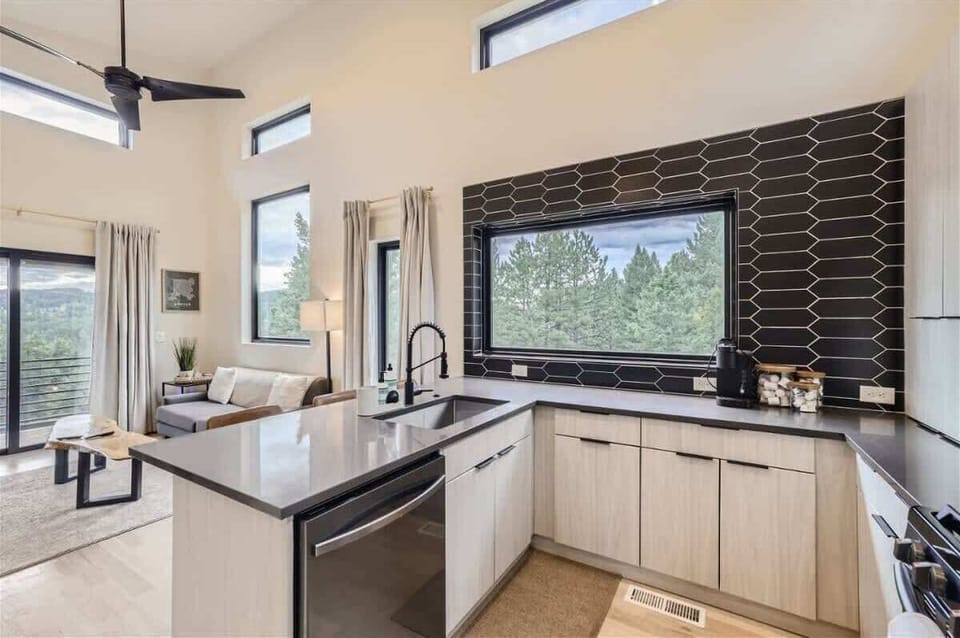 With ample counter space and quality appliances, cooking here is a pleasure.