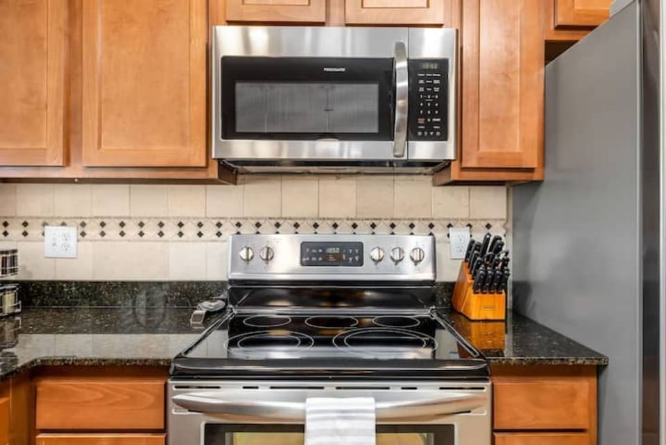 microwave and stove