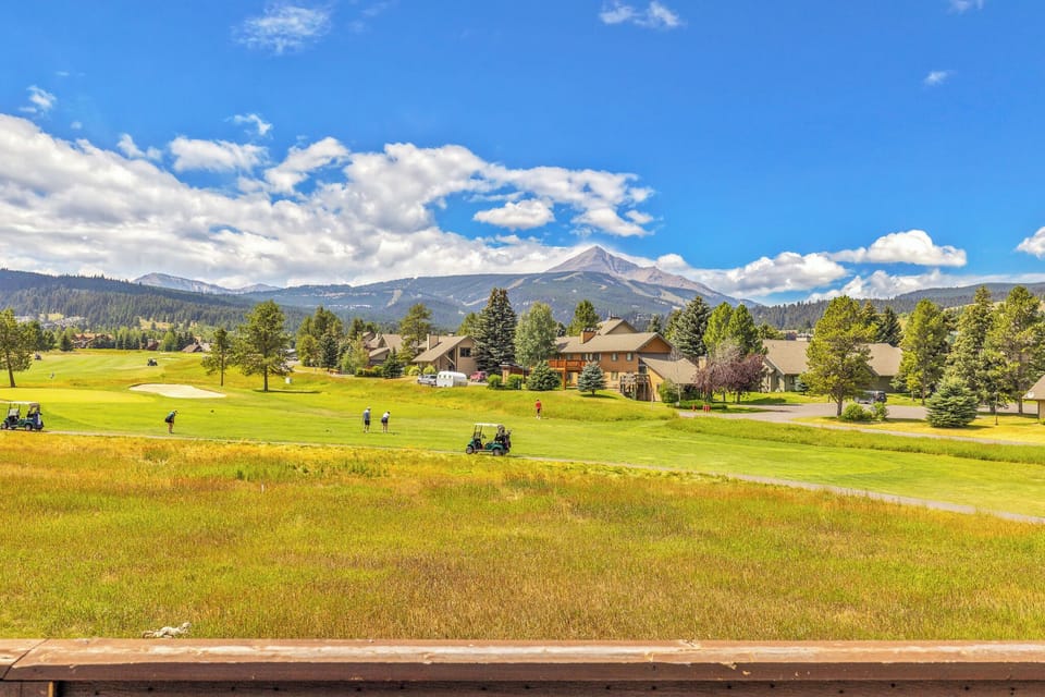 Private balcony overlooking Lone Peak and Big Sky Golf Course