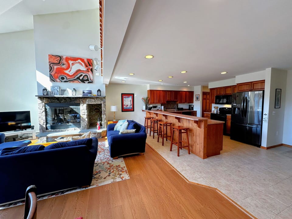 Open living, dining, kitchen areas with great views