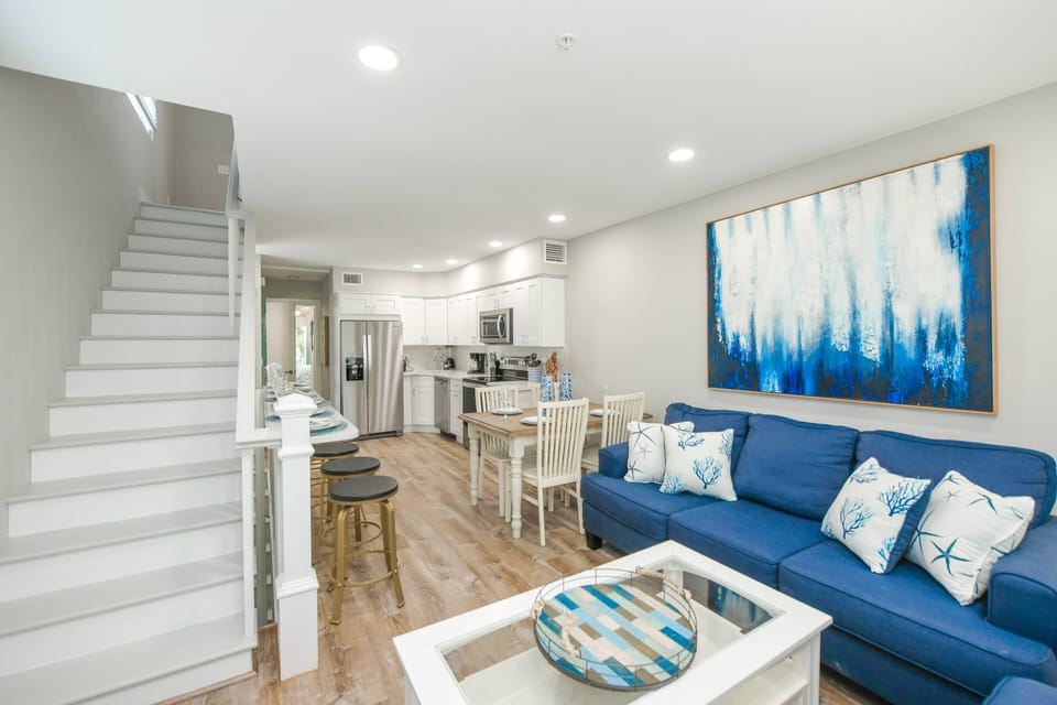 Designed for easy vacation living, the main living area offers space to cook, dine, and unwind together.