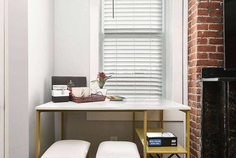 Workspace with natural light and stylish decor.