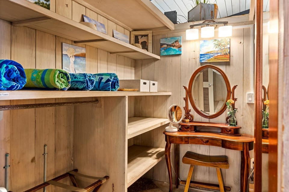 Primary closet space has plenty of room for all of your things