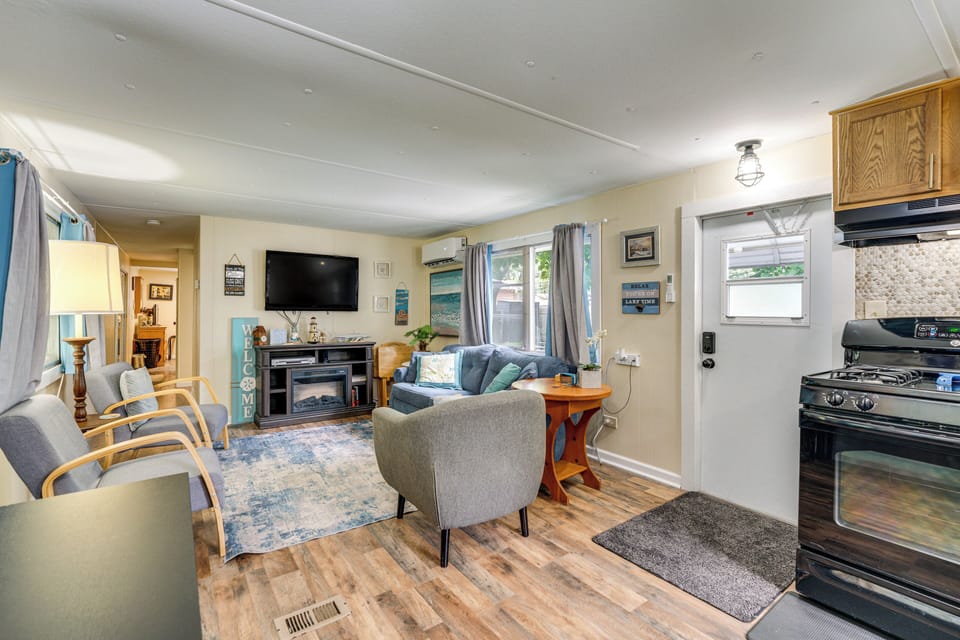 Living Room | Full Sleeper Sofa | DVD Player | Board Games | Dog Crates