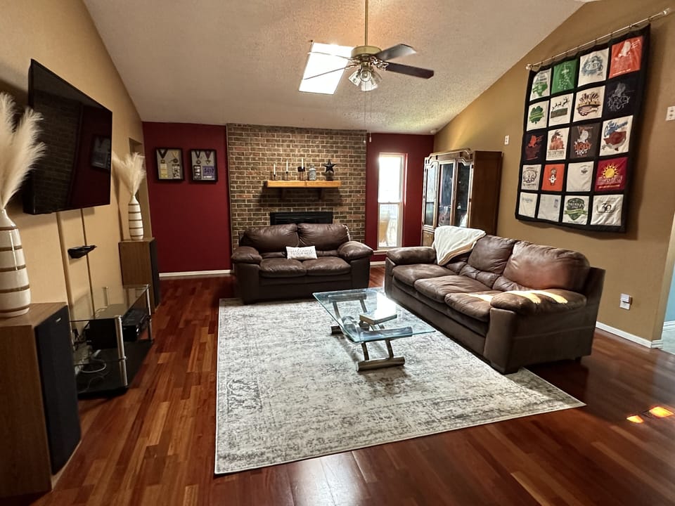 Walk in through the foyer to a spacious living room. 