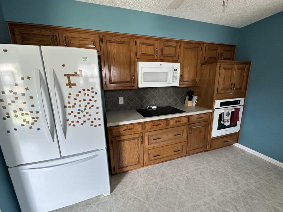 Fully equipped kitchen with everything you need for cooking and baking.  