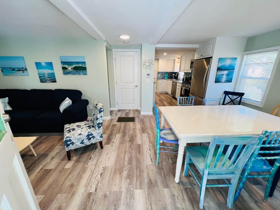 Spacious living room and kitchen