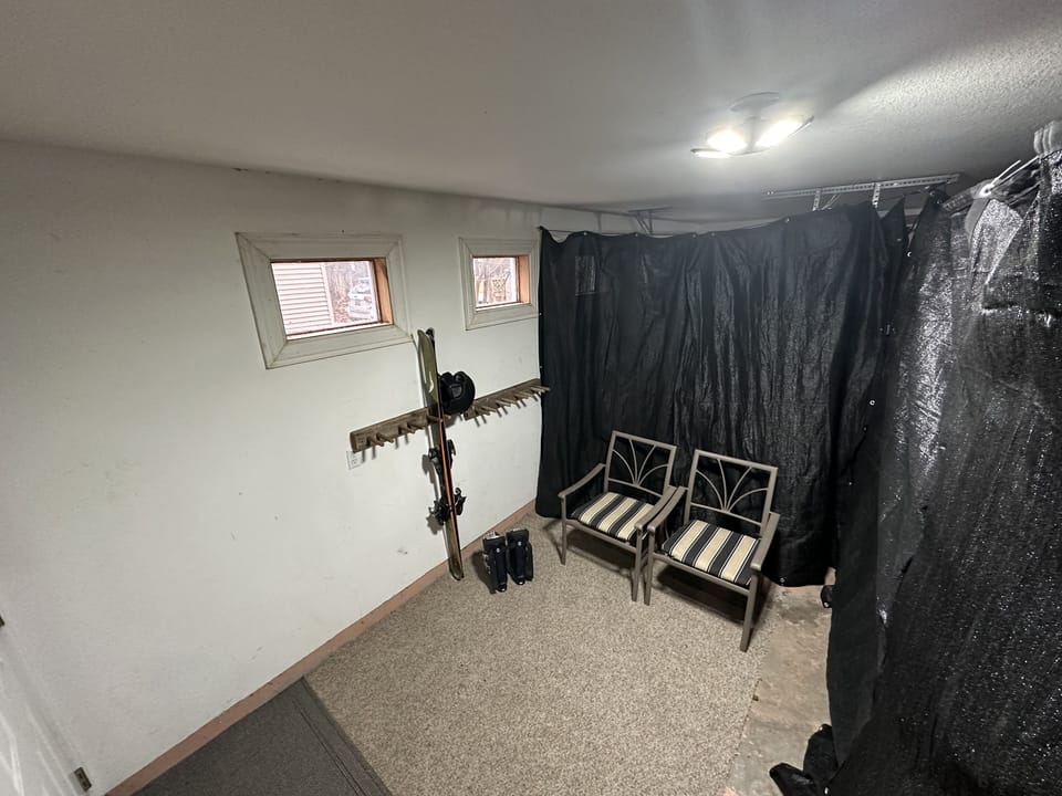 Ski locker in heated garage
