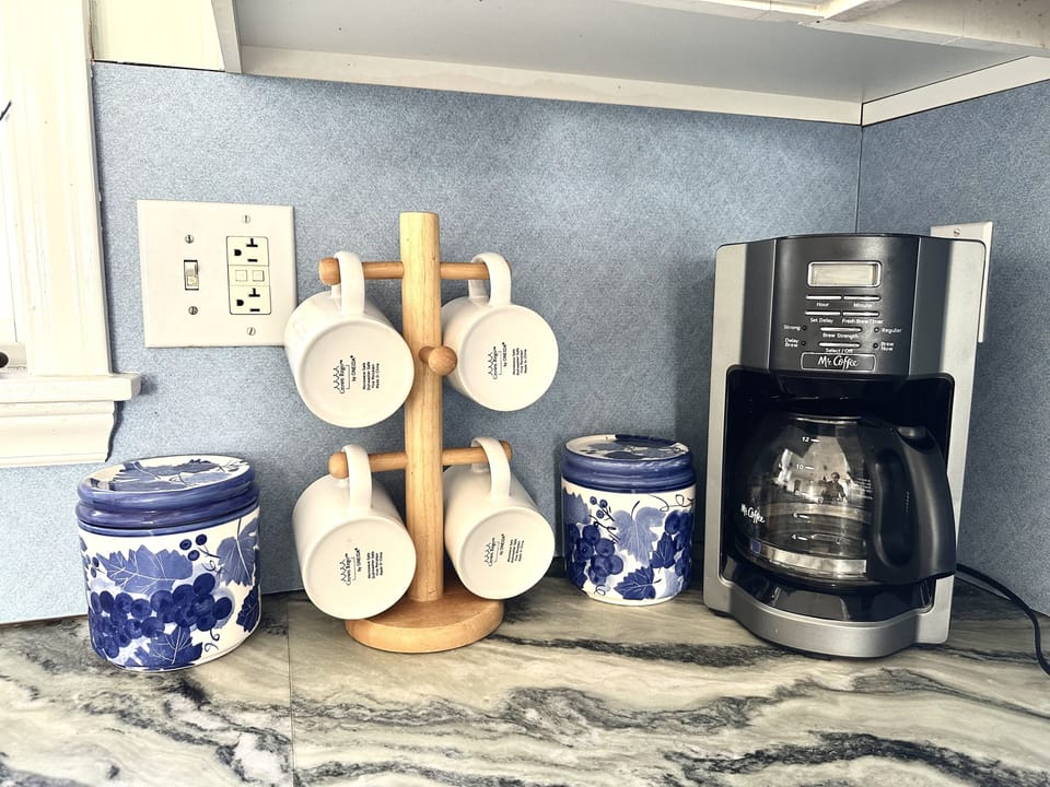 Kitchen coffee station.