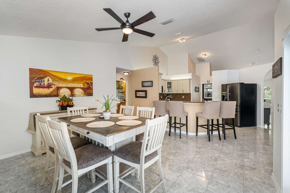 Dining area and kitchen