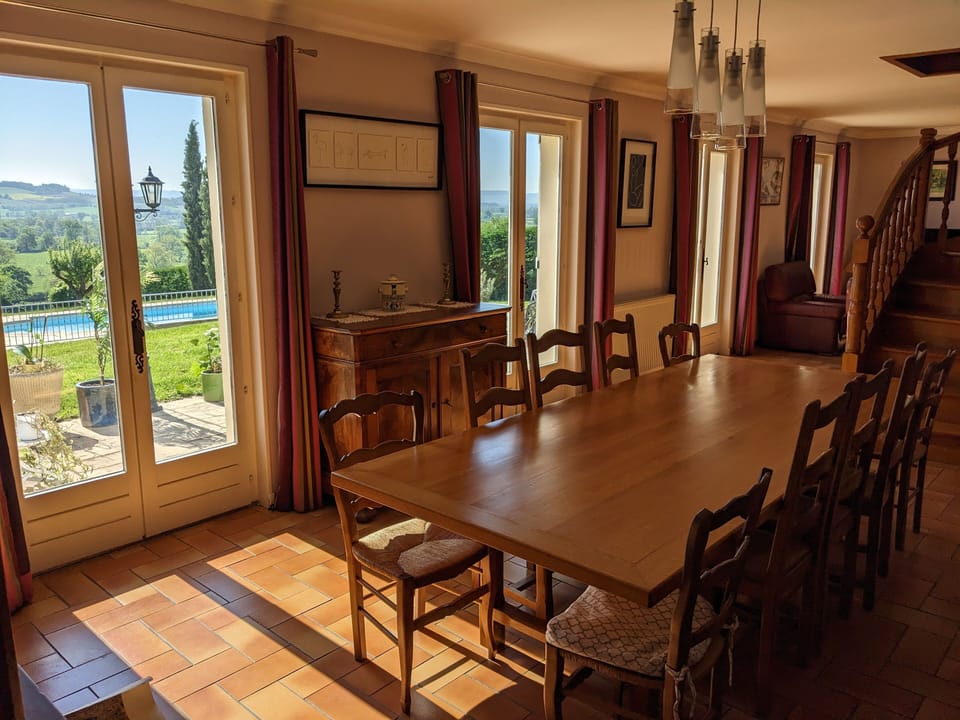Dining area with views out to the garden