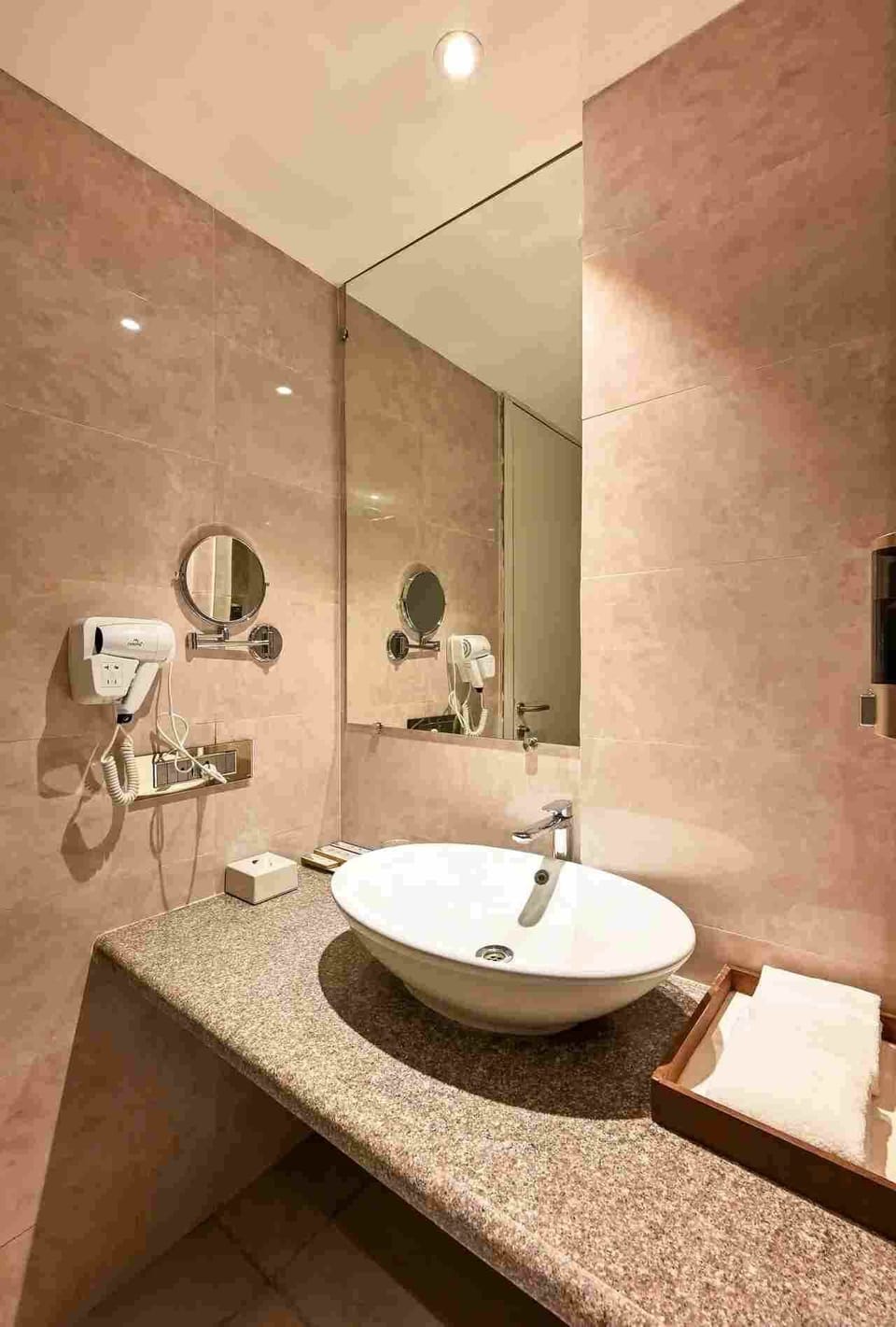 Shower, slippers, towels
