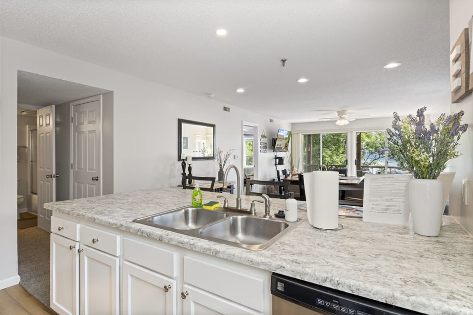 Fully equipped with appliances and stocked with amenities
