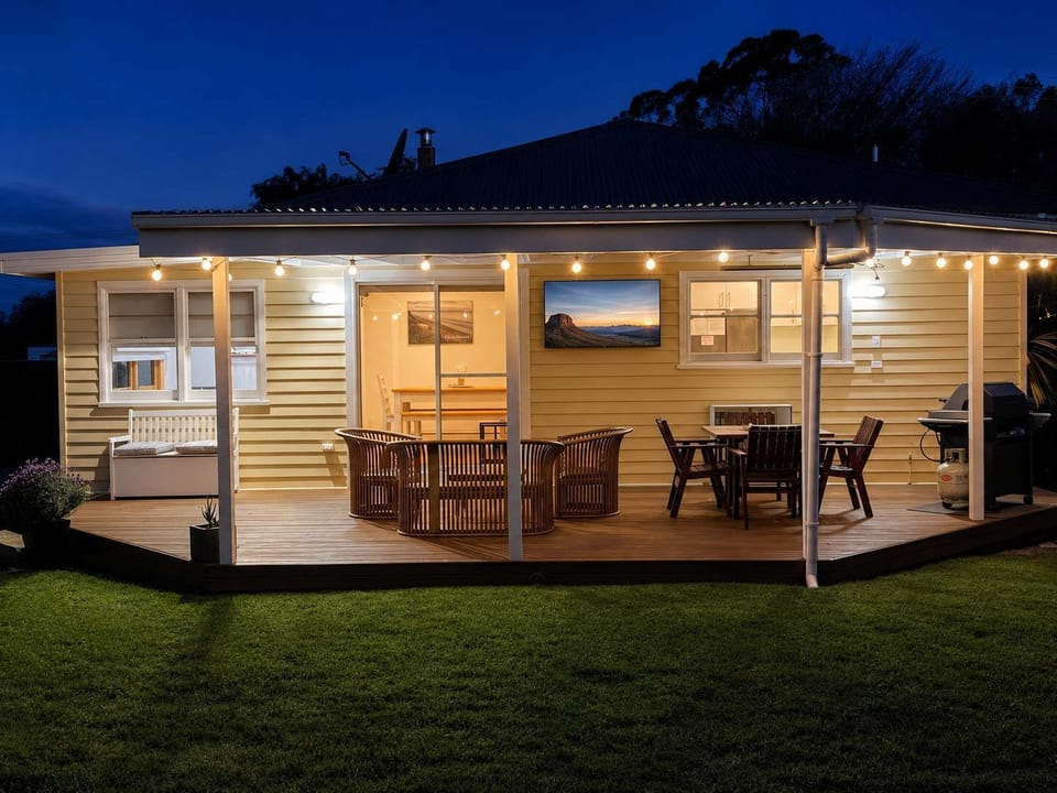 Outside entertainment as its best, large TV, heating, and BBQ