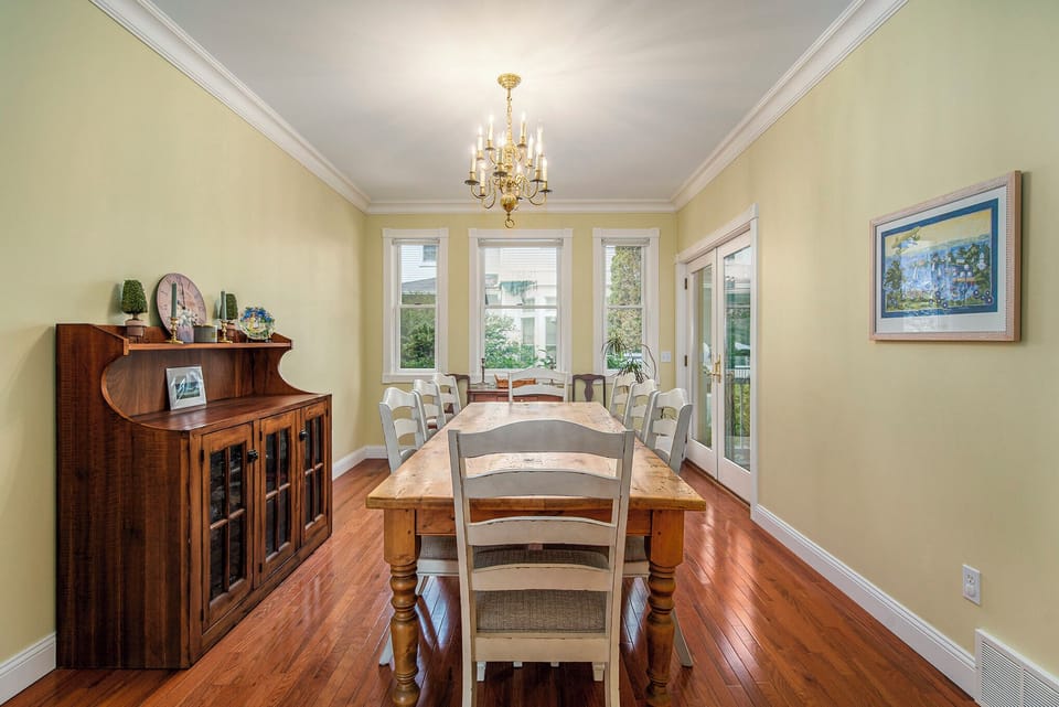 Dining room with seating for 8.