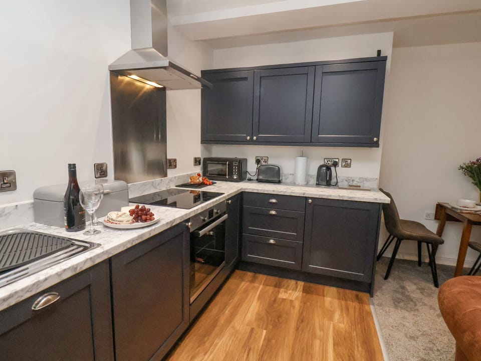 Fridge, dishwasher, electric kettle, toaster