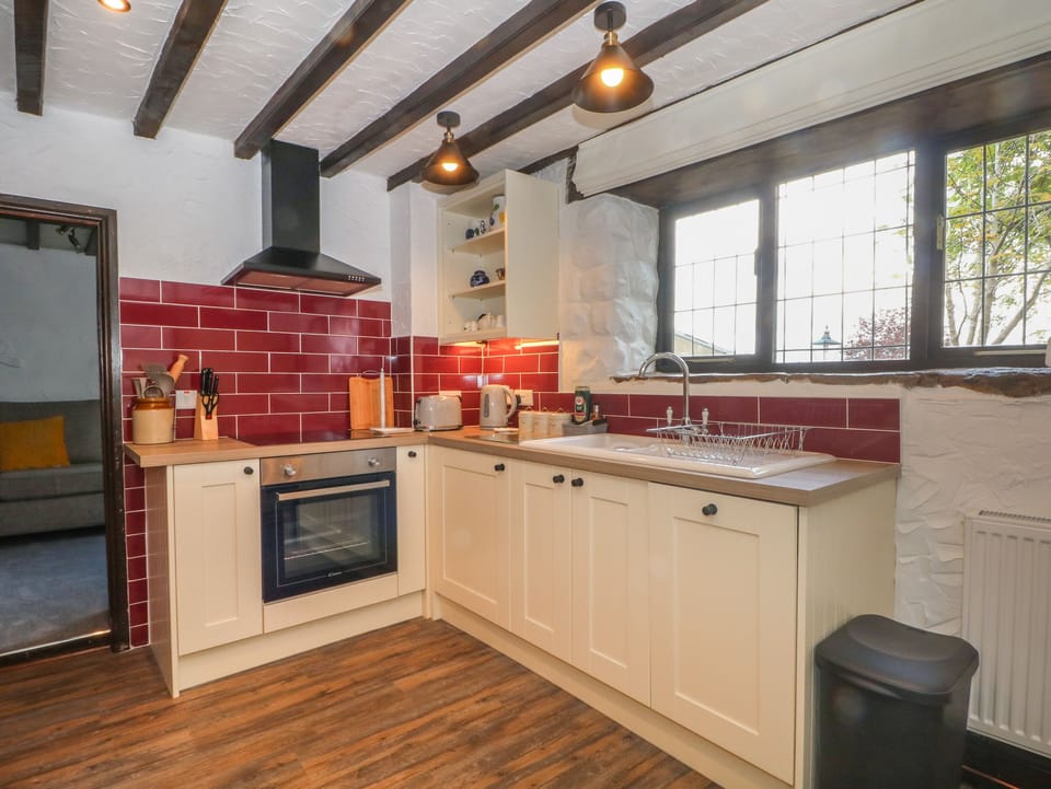 Fridge, dishwasher, electric kettle, toaster