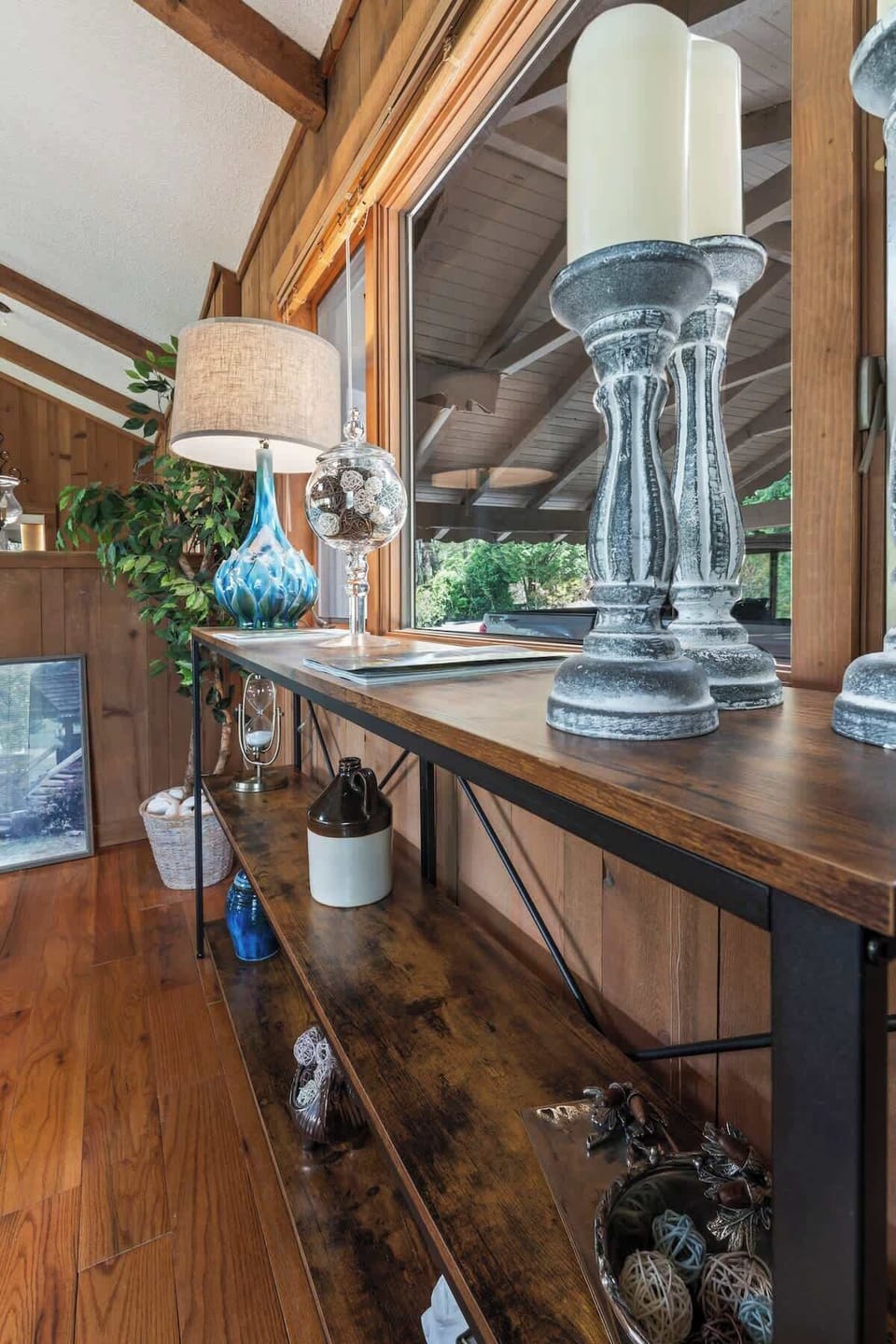 Living room view of the carport
