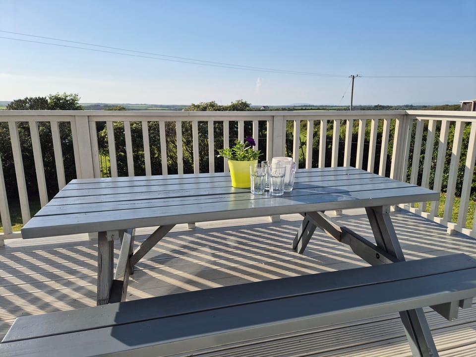 Back deck with picnic table