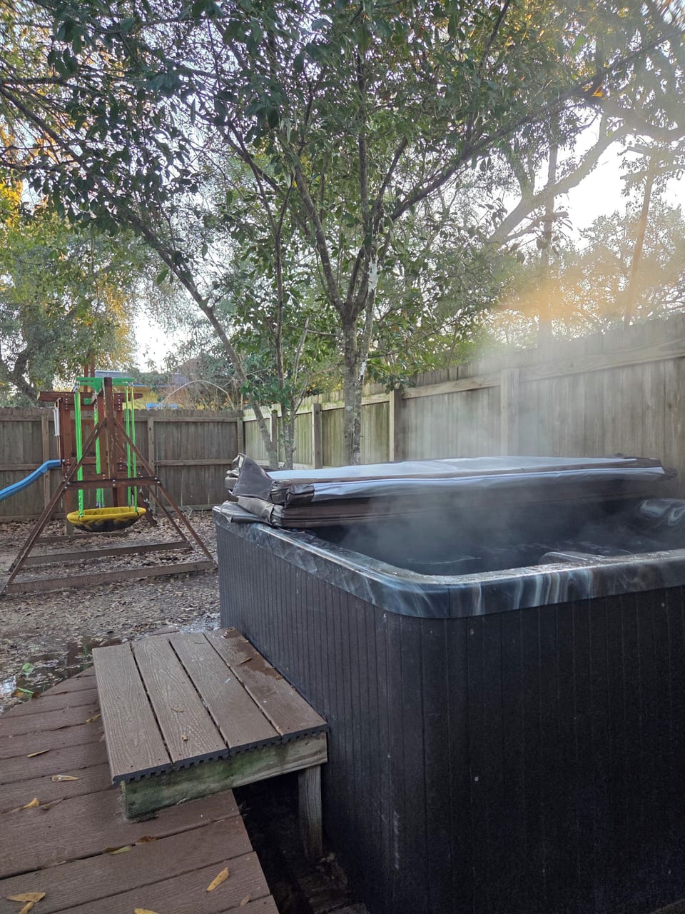 Hot Tub and and Kids Swing Set