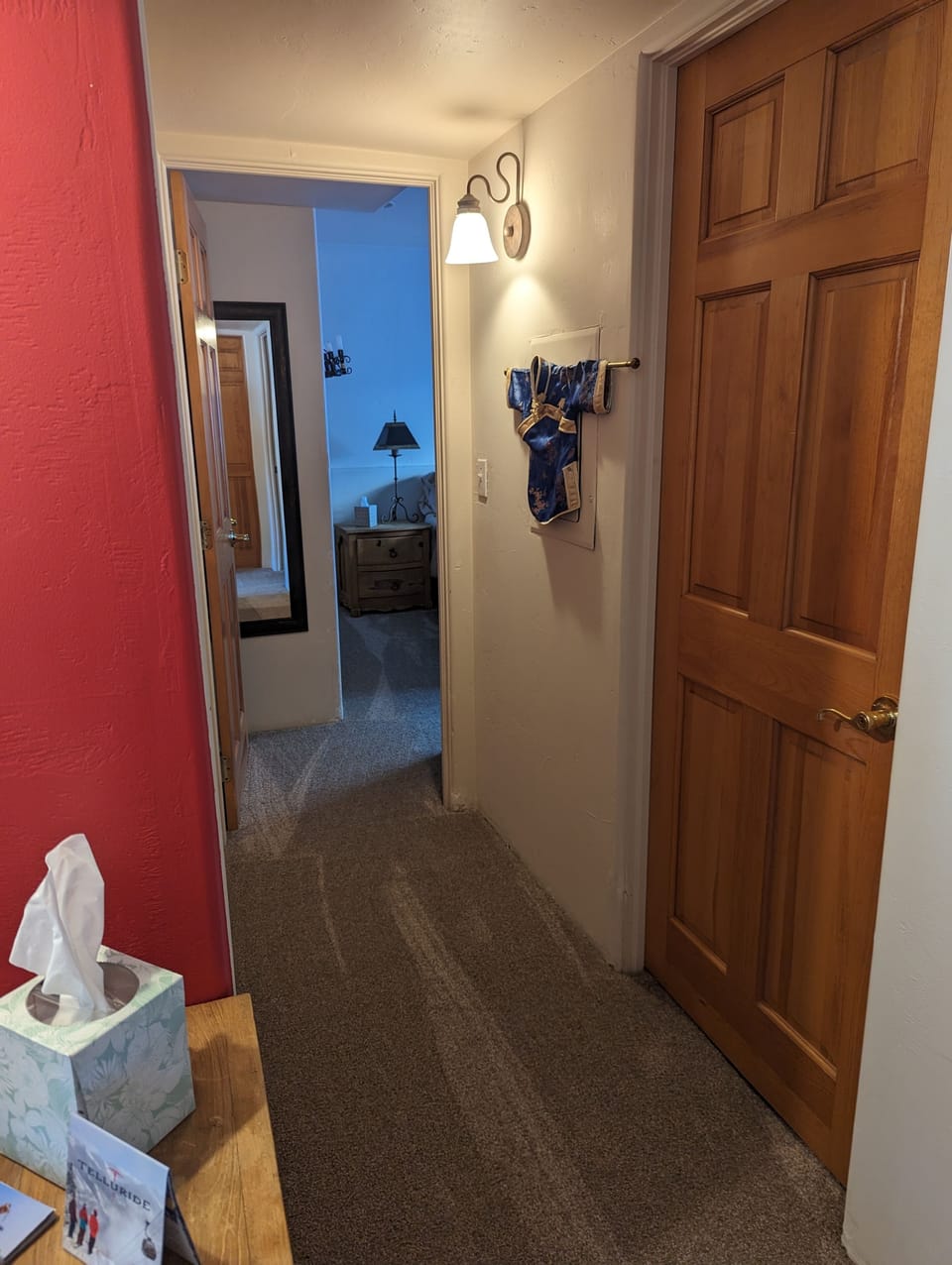 Hallway to Master bedroom with lockable door.

