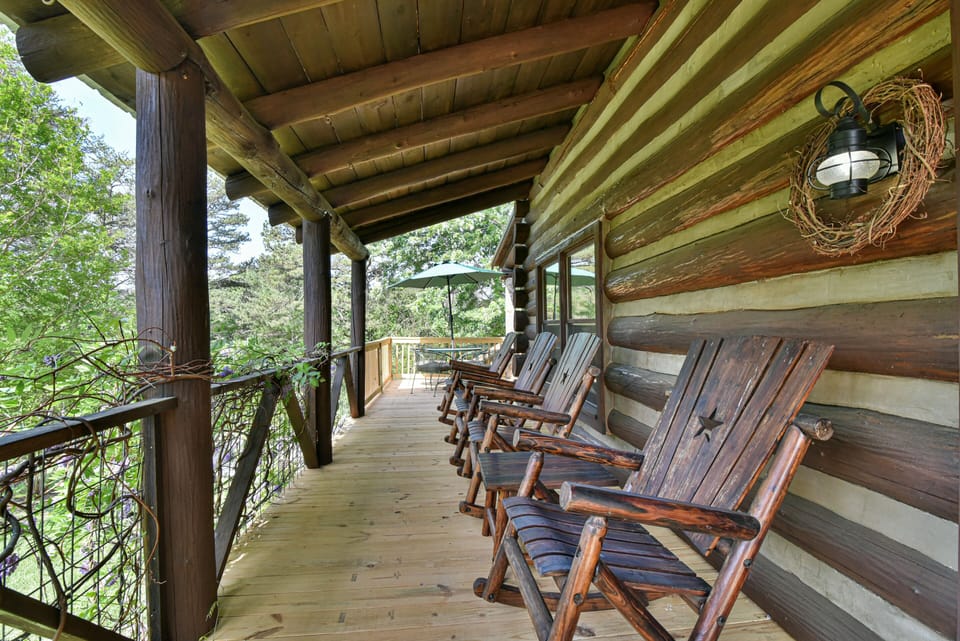 Covered Front Porch with Rockers