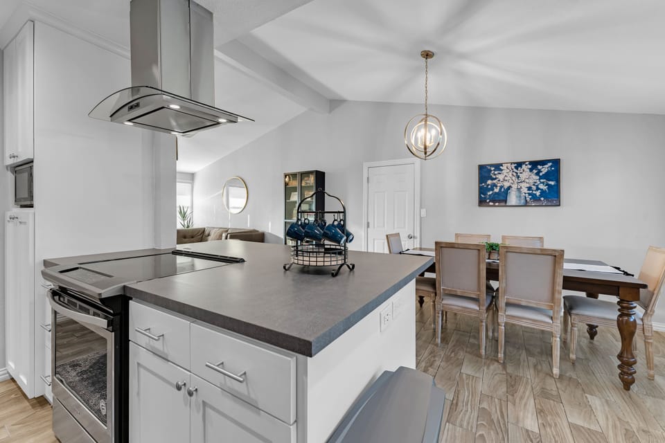 Fully stocked kitchen has everything you need.