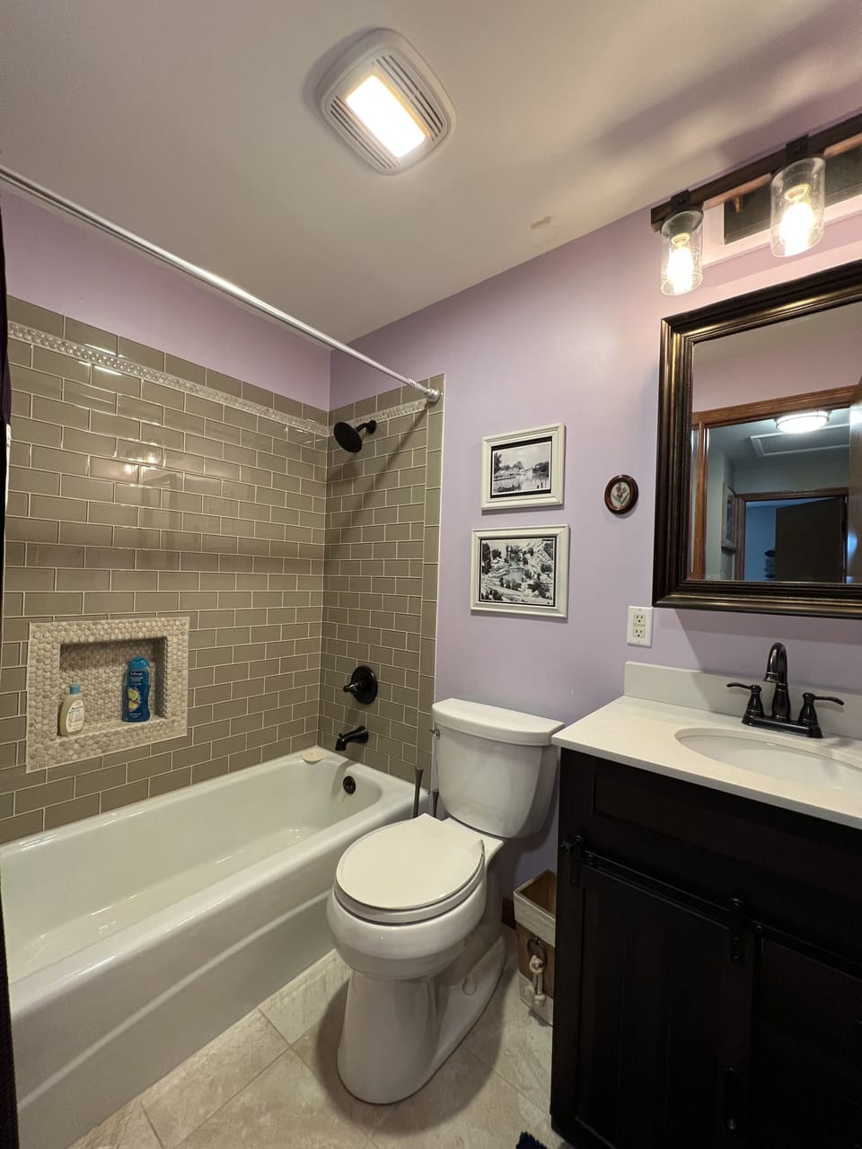 Bathroom with bathtub/shower.