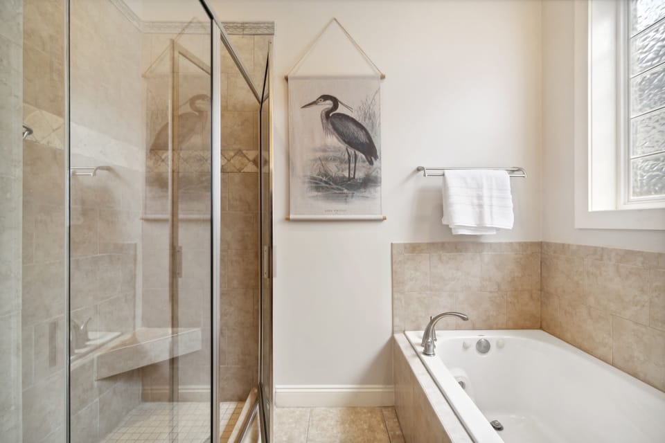 Master Bathroom with jetted tub and Large walk in shower