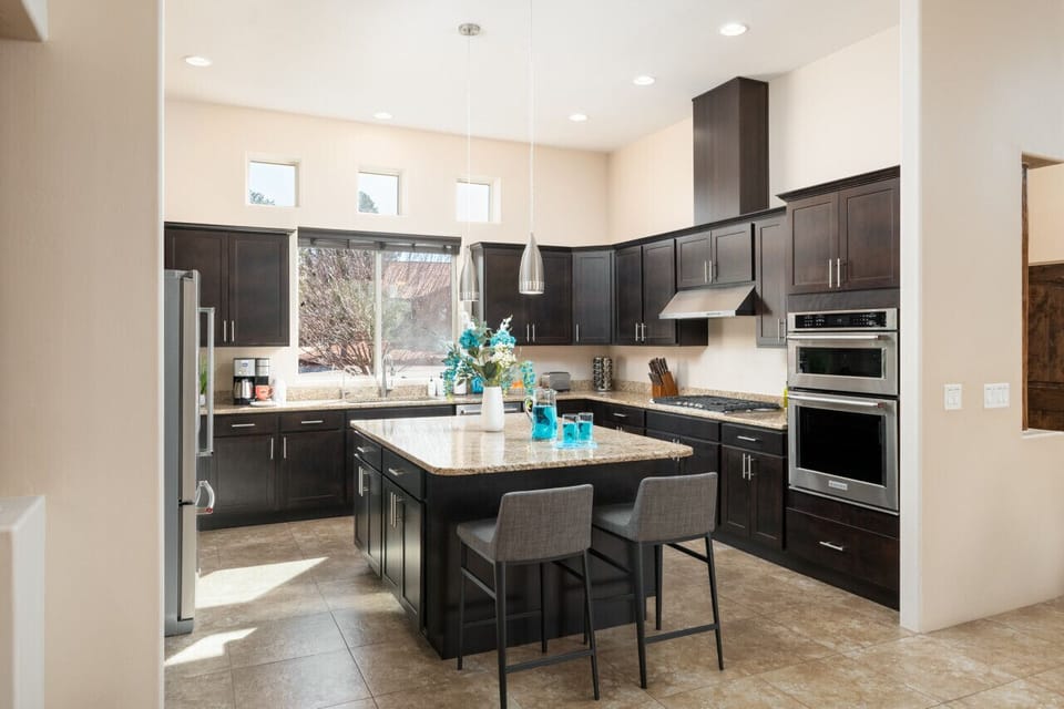 This newly updated home features a well-stocked gourmet kitchen