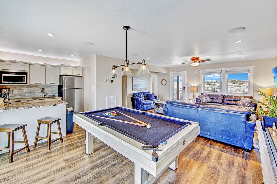 Challenge your family to a friendly game of pool with a view