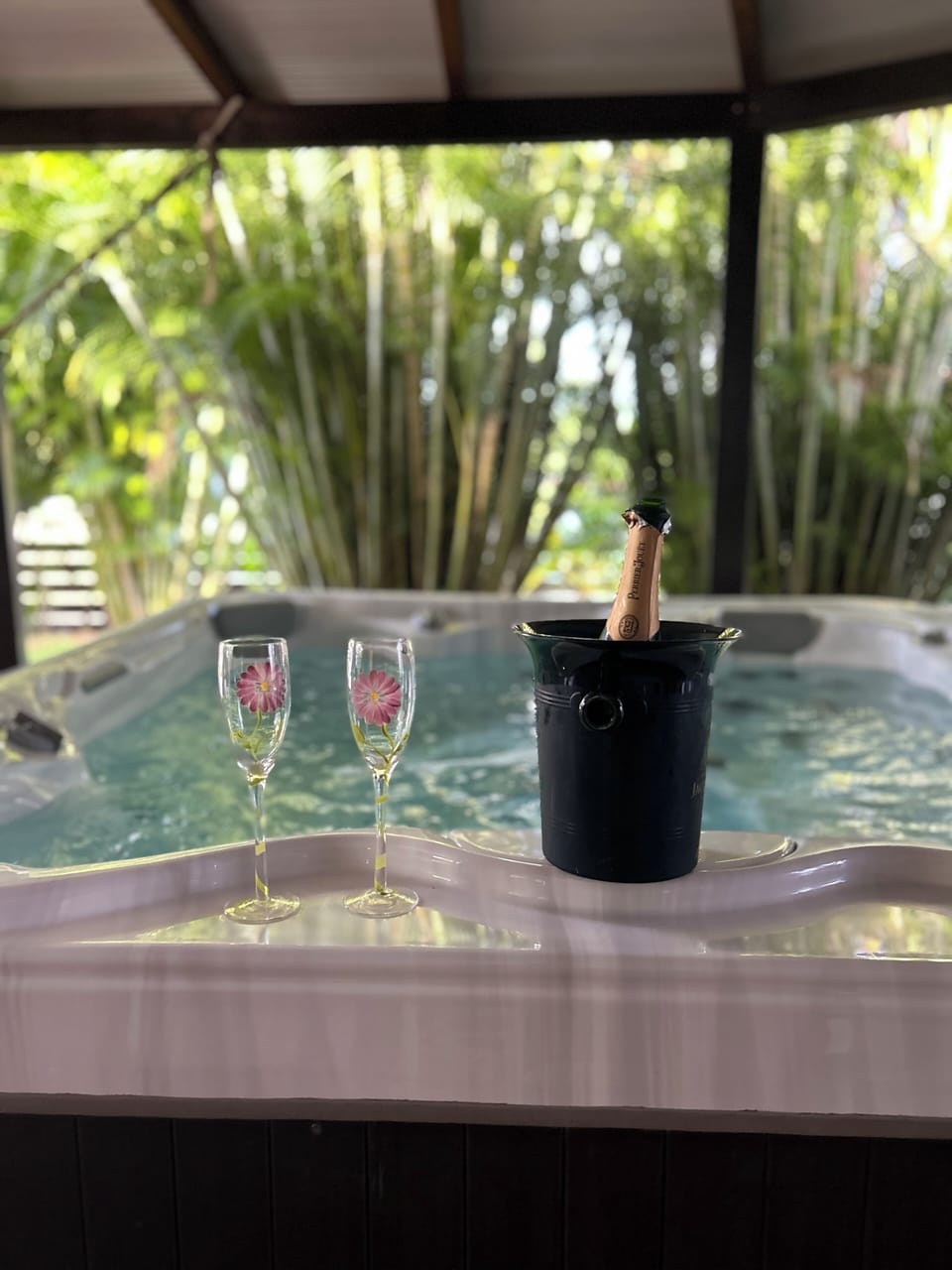 Outdoor spa tub