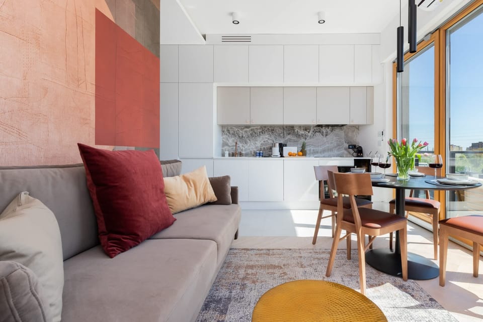 The elegant living room perfect for both relaxation and entertainment.