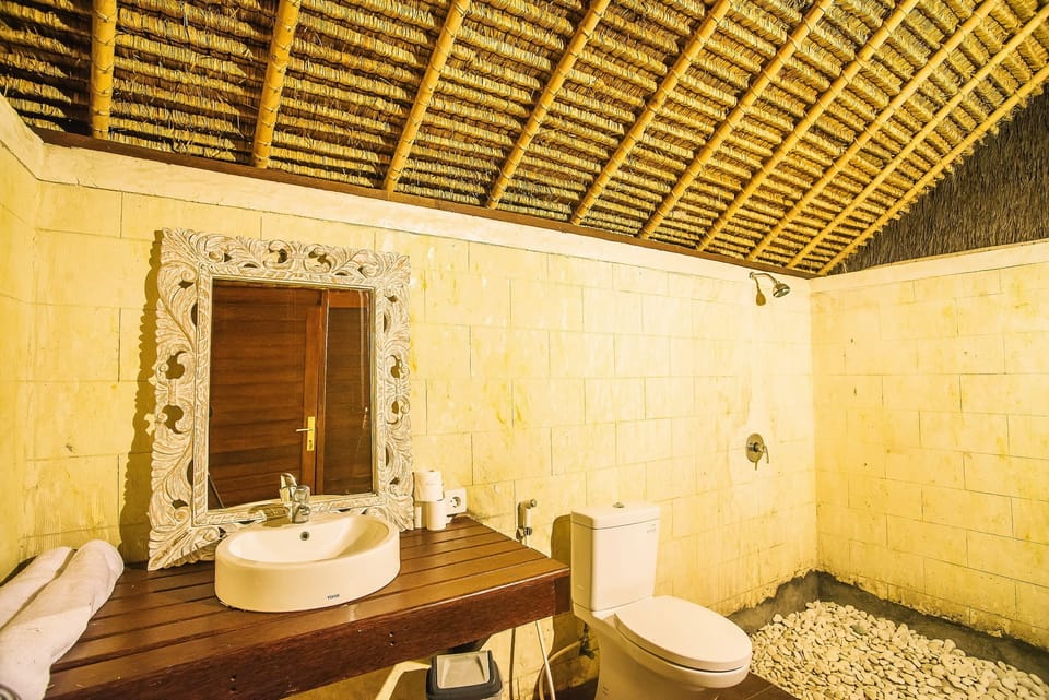 Deluxe Room | Bathroom | Shower, hair dryer, bidet, towels
