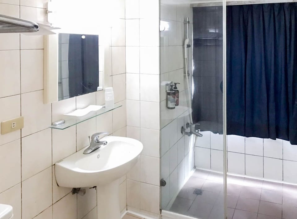 Double Room (Modern) | Bathroom | Shower, hair dryer, towels, shampoo